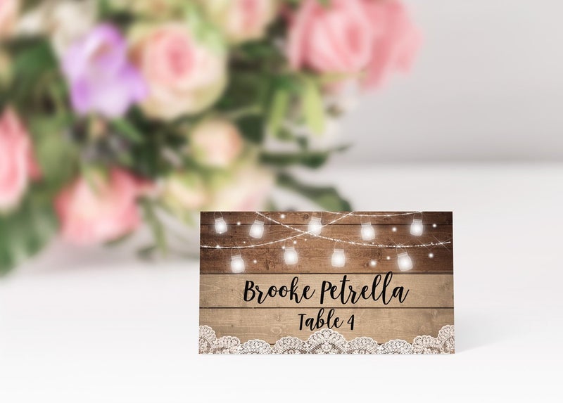 Printed Party Table Place Cards for All Occasions and Events, Set of 25 (Rustic) - Image 2